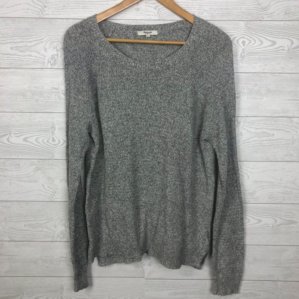 Madewell Heathered Gray Cozy Crewneck Sweater